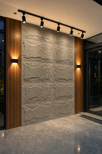 Placa Gris Claro instalada en pared